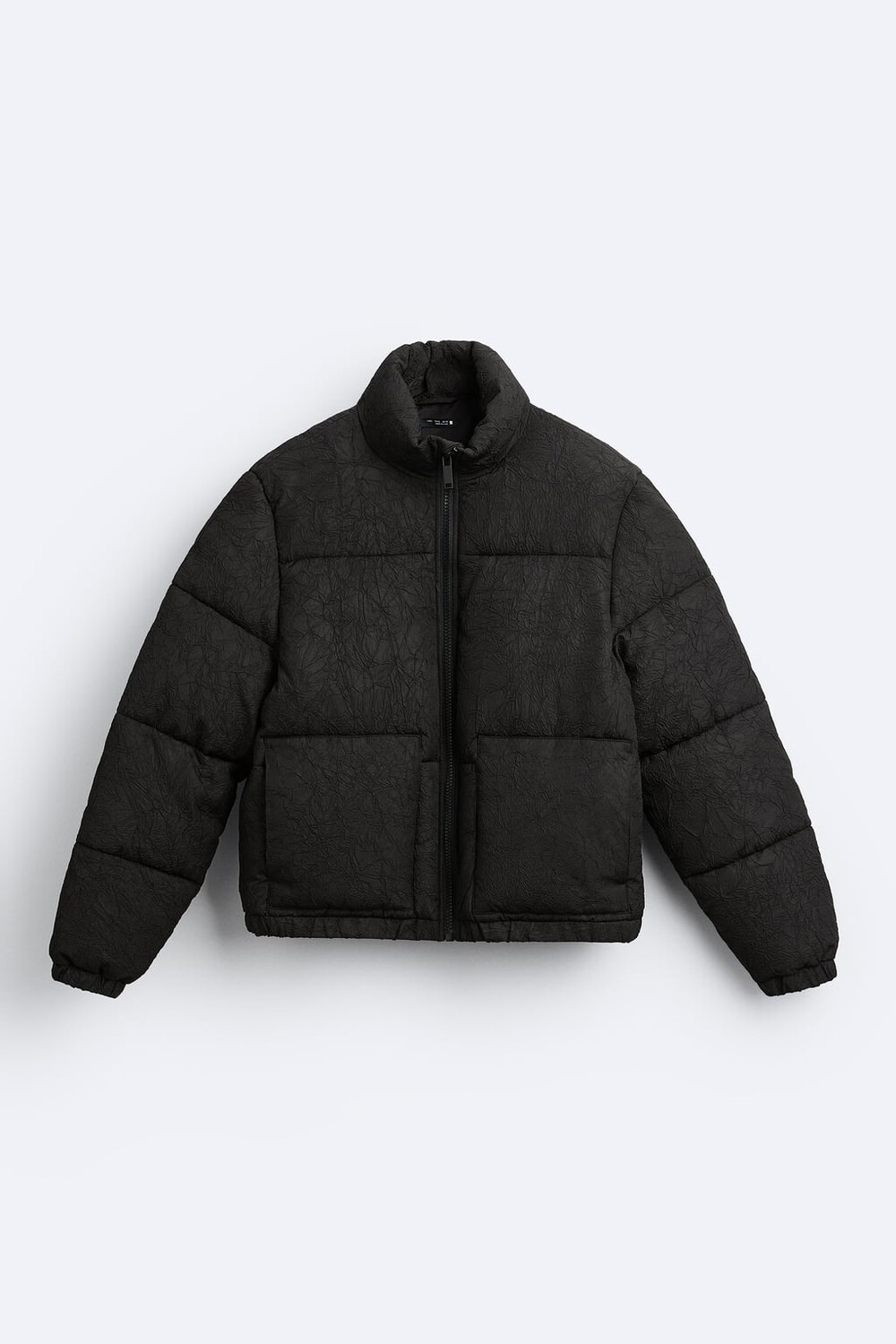 

Жаккардовый пуховик ZARA, черный