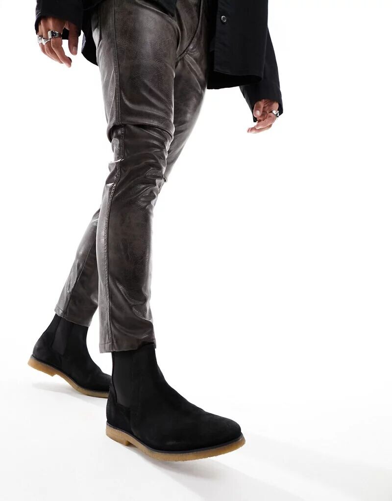 

Черные замшевые ботинки челси AllSaints Rhett
