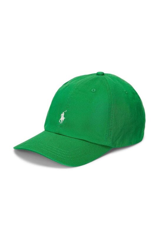 

Детская хлопковая шапка с козырьком Polo Ralph Lauren, зеленый