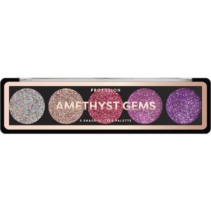 

Палетка теней для век Profusion Cosmetics Amethyst Gems 5 оттенков с блестками