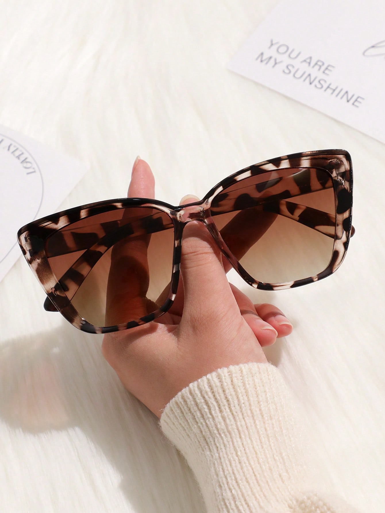 Модные очки «кошачий глаз» носки женские полосатые с леопардовым принтом 1 пара 2 шт ms24