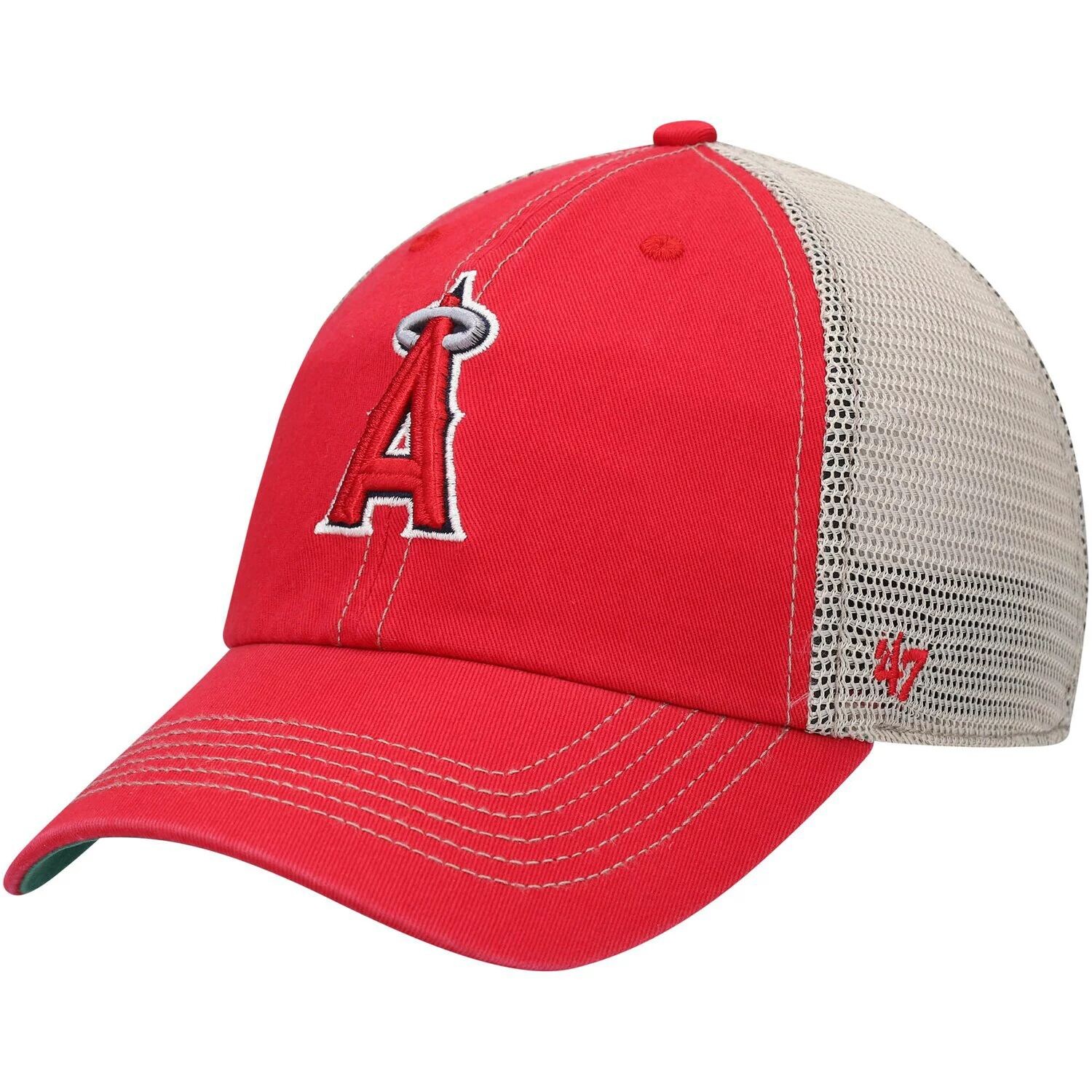

Мужская красная кепка Los Angeles Angels Trawler Clean Up Trucker Snapback '47