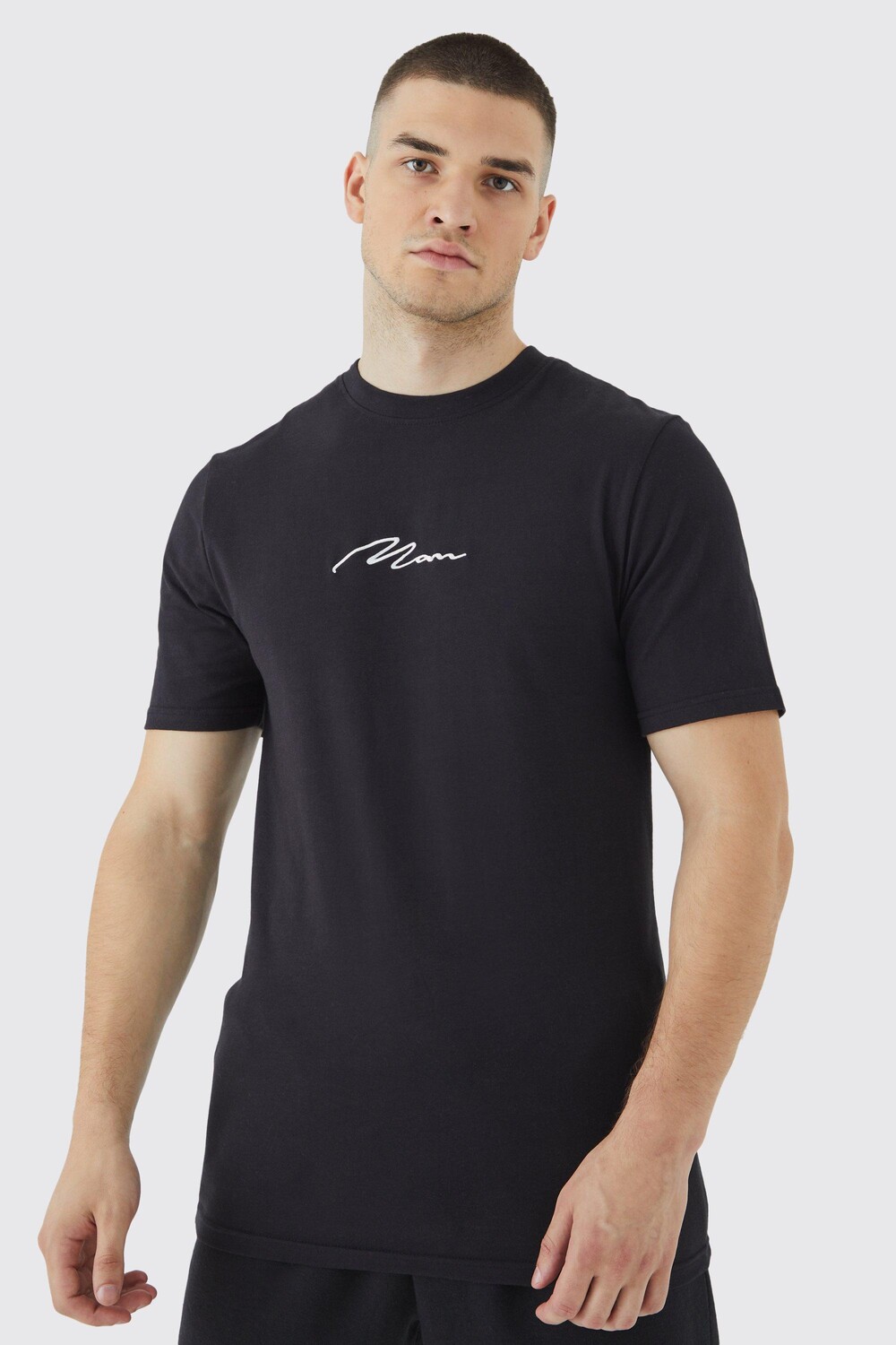 

Футболка высокого мужчины signature muscle fit Boohoo, черный