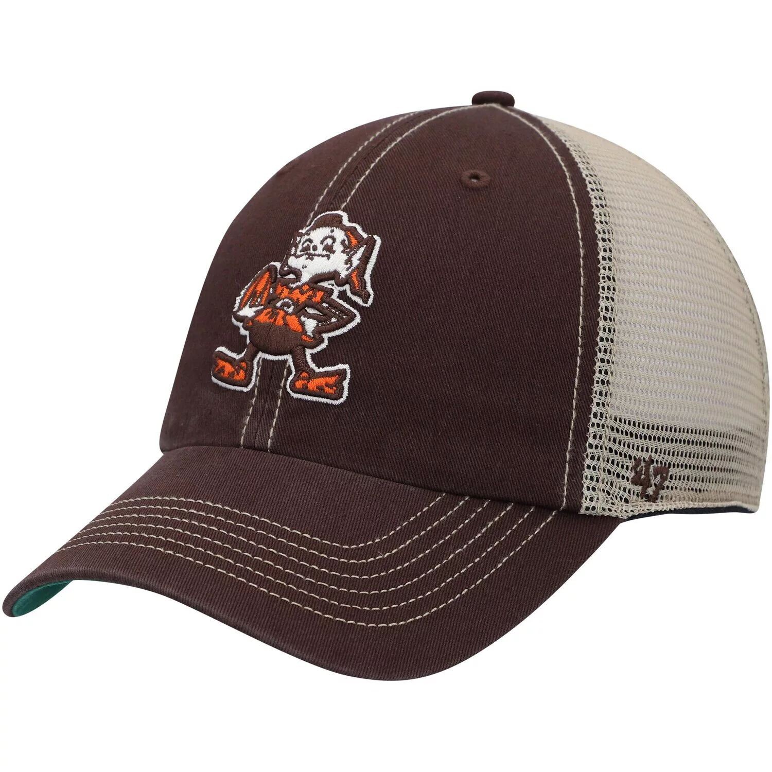 

Мужская коричневая/натуральная кепка '47 Cleveland Browns Legacy Trawler Trucker Clean Up Snapback