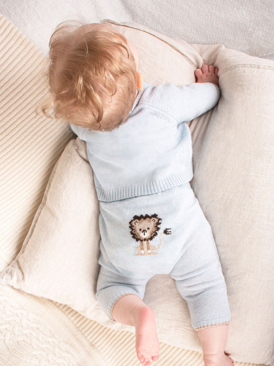 

Леггинсы Trotters Lapinou Baby Augustus Lion, бледно-голубые