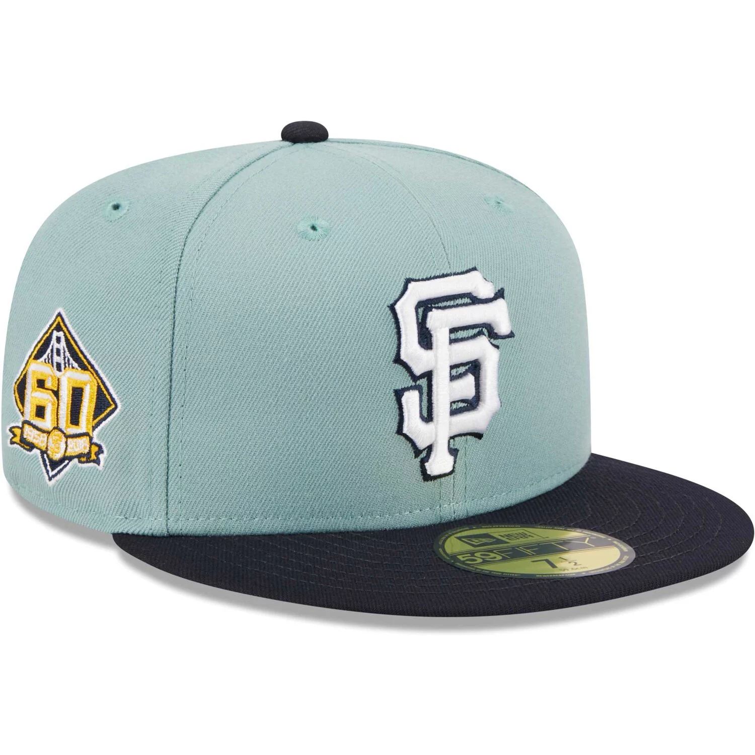 

Мужская облегающая шляпа New Era светло-голубая/темно-синяя San Francisco Giants Beach Kiss 59FIFTY