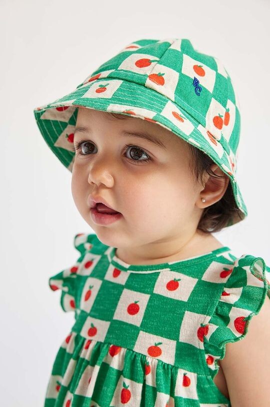 

Bobo Choses Детская хлопковая шапочка, зеленый