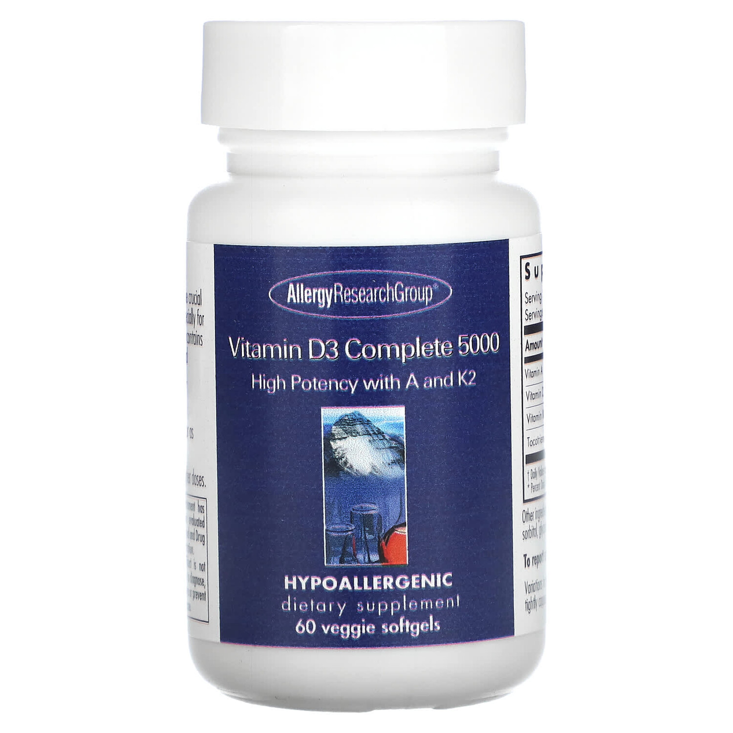 

Комплекс с витамином D3 5000, 60 растительных капсул, Allergy Research Group