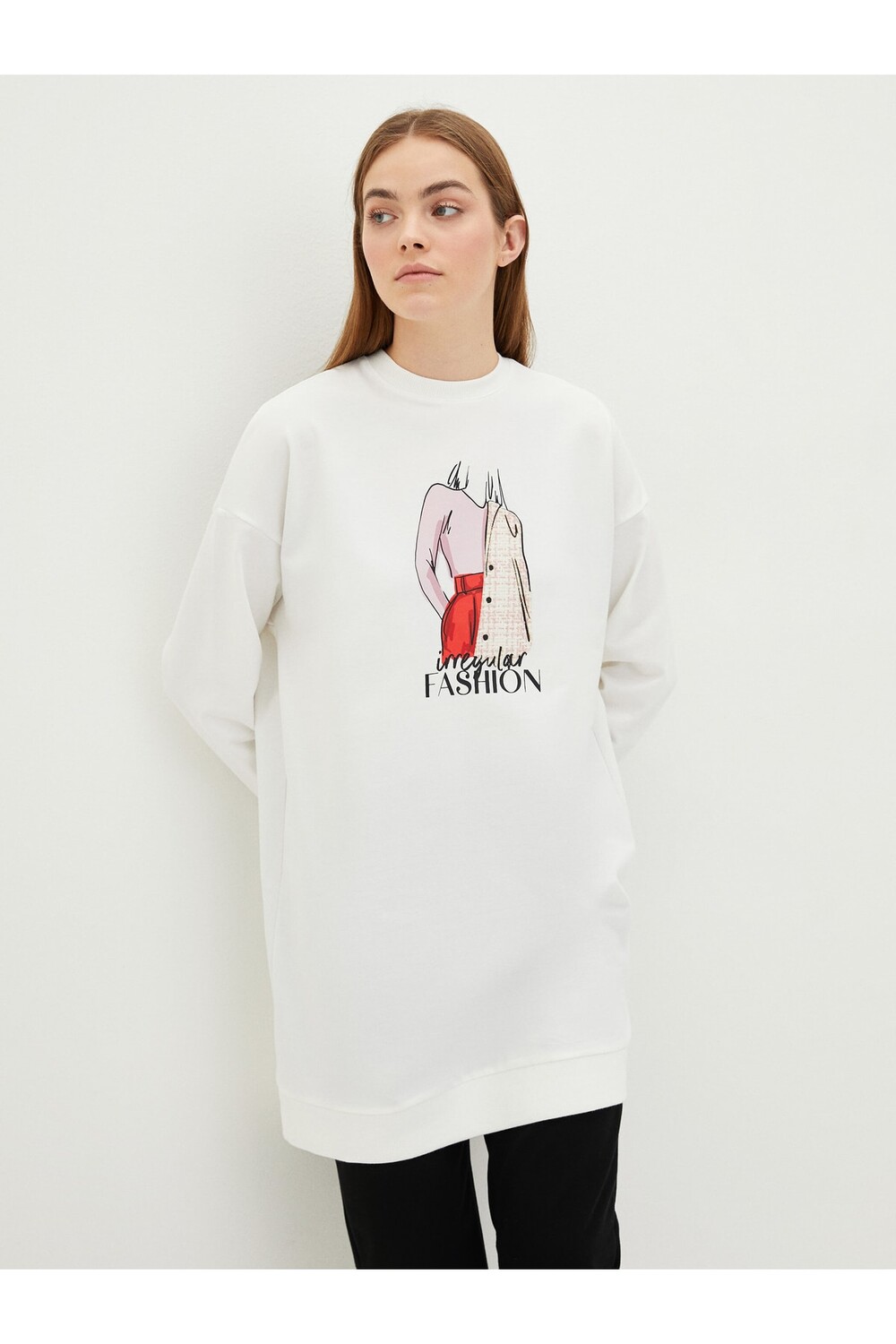 

Туника - Экрю - Oversize LC Waikiki, экрю