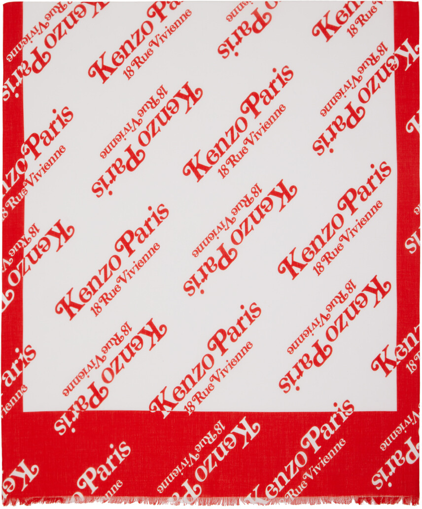 

Красно-белый шарф Paris Kenzogram Kenzo