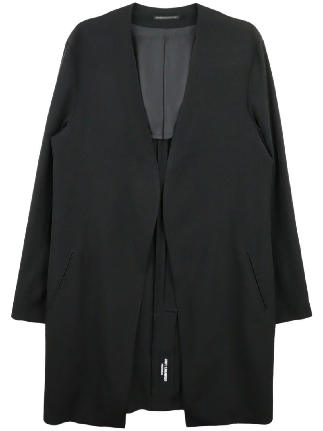 

Yohji Yamamoto пальто без воротника, черный