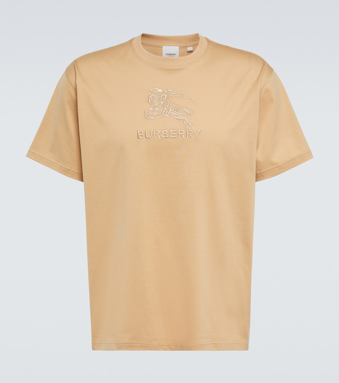 Футболка из хлопкового джерси с вышивкой Burberry, бежевый футболка tangie из хлопкового джерси стрейч с овальной вышивкой d diesel цвет a100