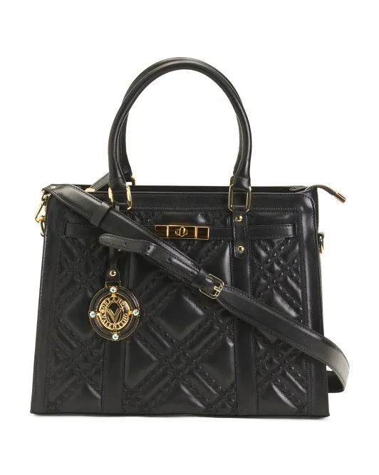 

Сделано в Италии кожаное одеяло Lady Like Satchel Valentino Orlandi, черный