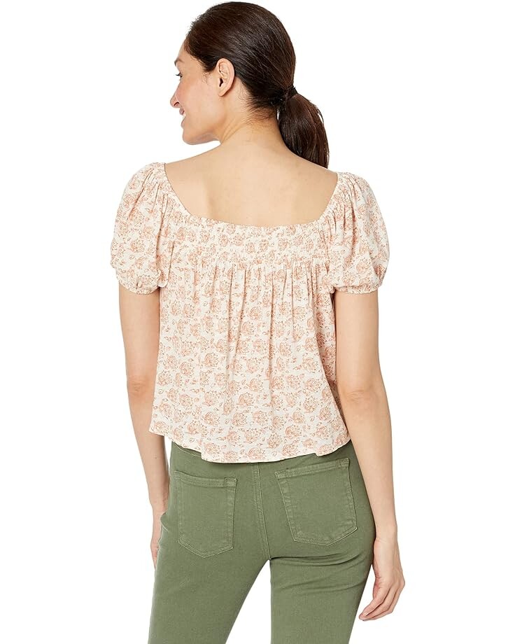 Топ Lucky Brand Square Neck Printed Top, цвет Cream Multi топ бюстгальтер uniqlo square neck printed active wireless серый