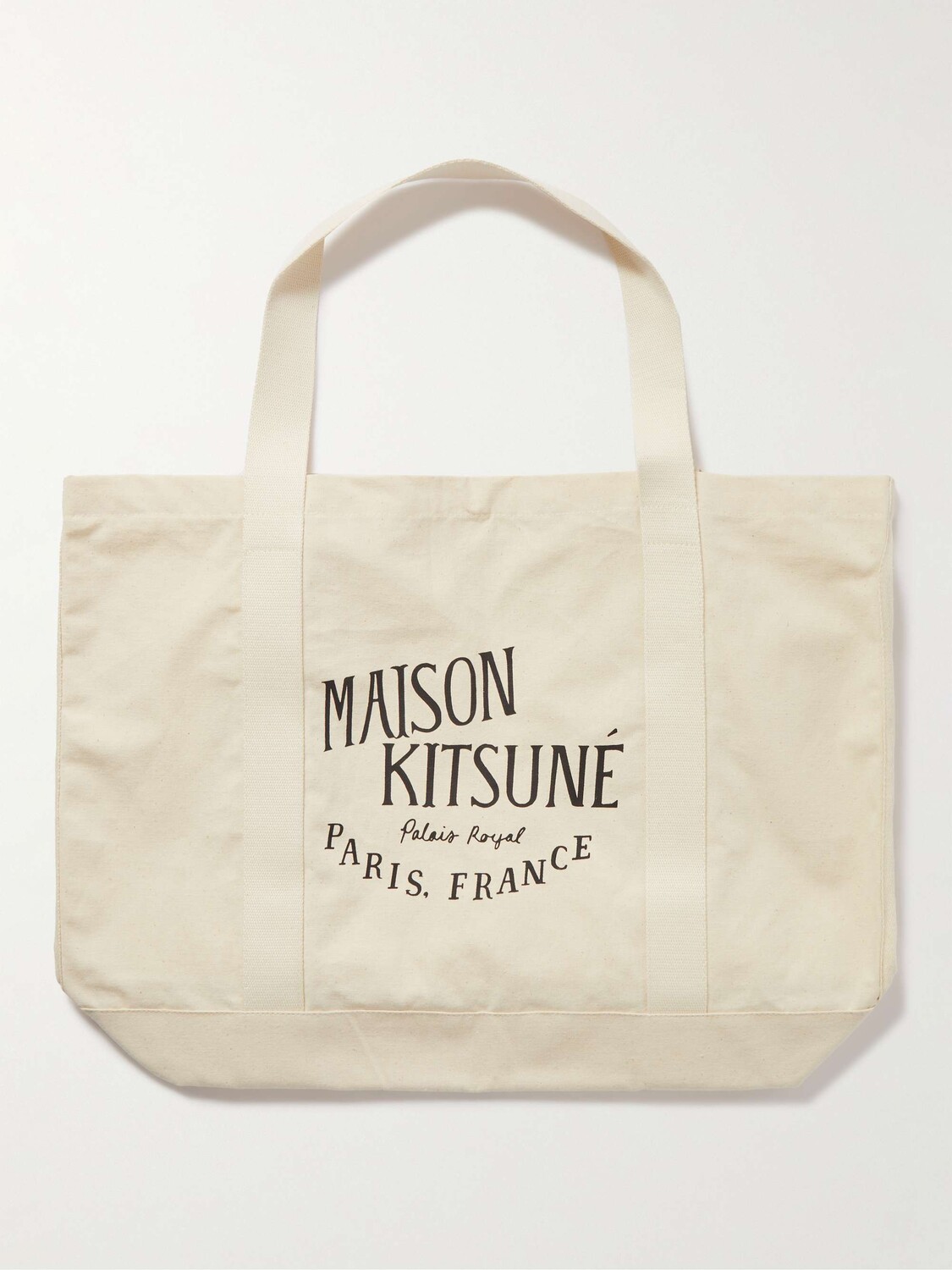 

Сумка-тоут Palais Royal с логотипом из хлопка и парусины MAISON KITSUNÉ, экрю