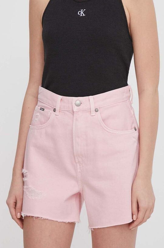 Джинсовые шорты A-LINE SHORT UHW CLR Pepe Jeans, розовый