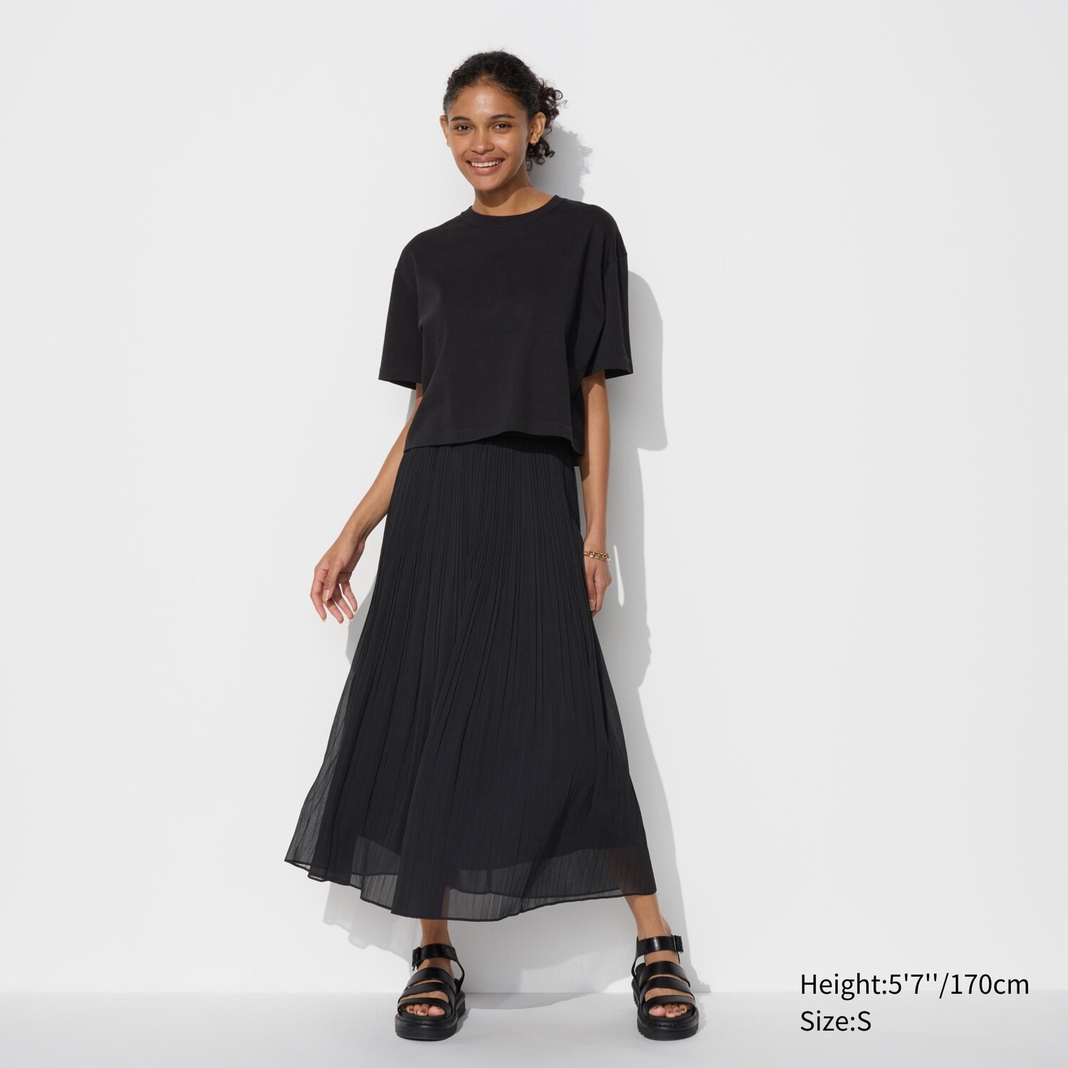 

Шифоновая юбка UNIQLO, черный