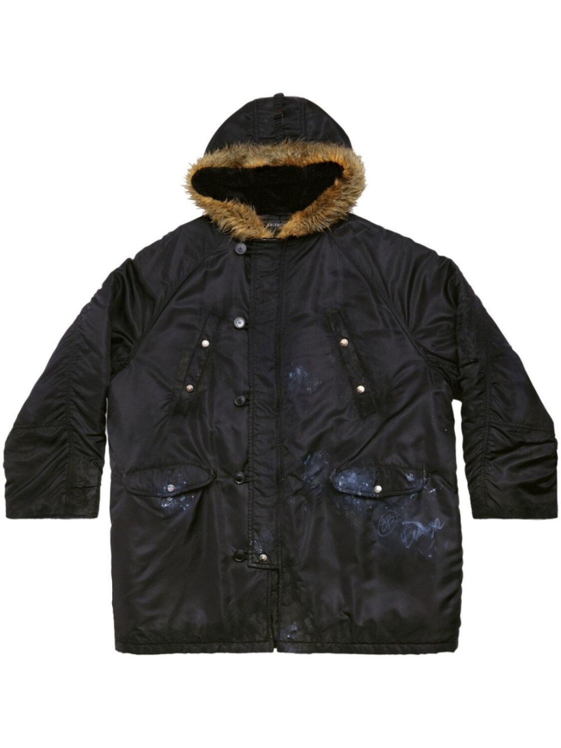 Balenciaga парка с капюшоном, черный
