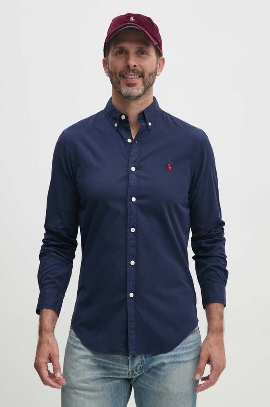

Хлопковая рубашка Polo Ralph Lauren, темно-синий