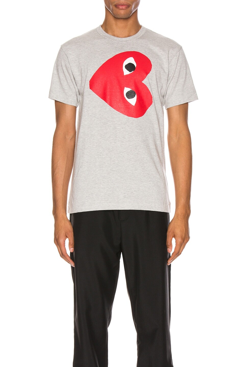 

Футболка Comme des Garçons Sideways Heart Logo, серый