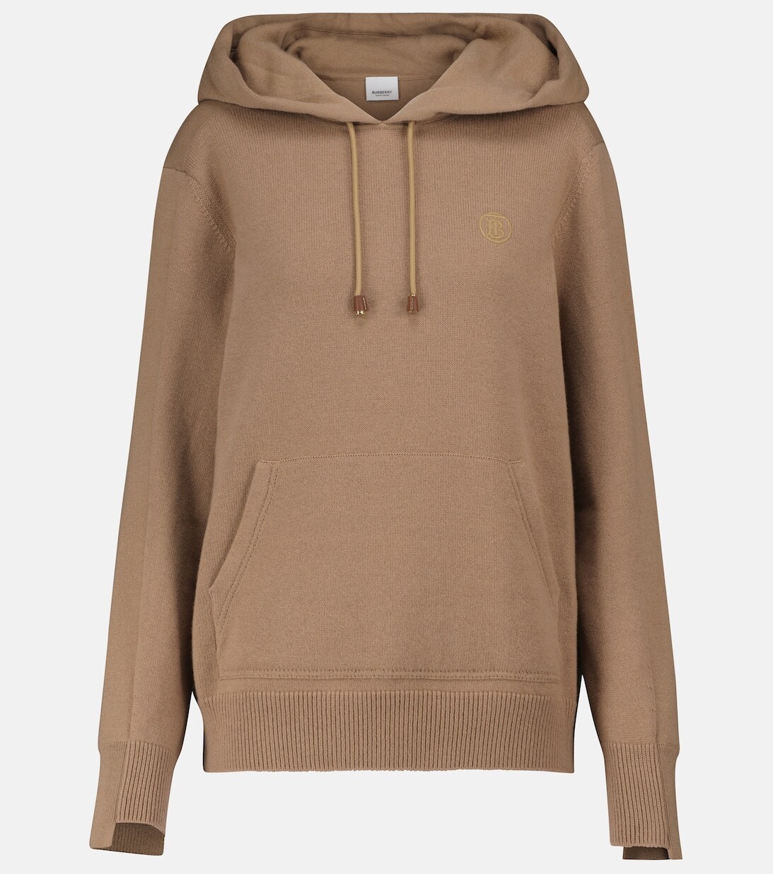 

Толстовка с капюшоном из смесовой шерсти BURBERRY, коричневый