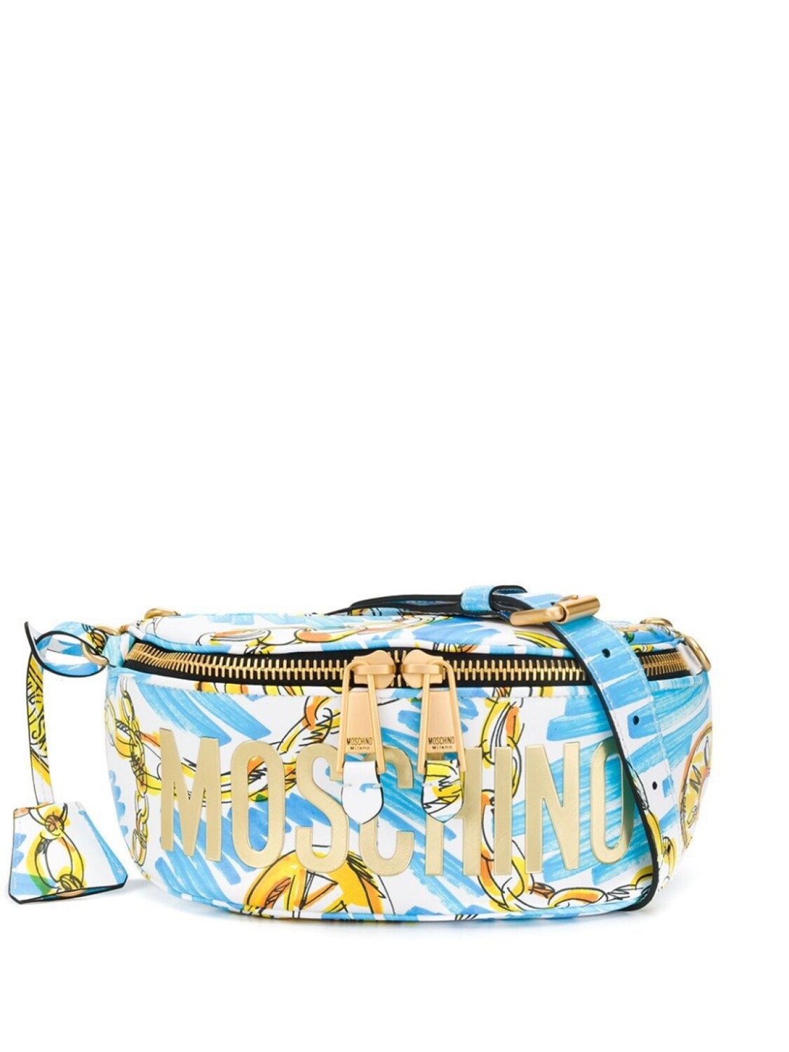

Moschino поясная сумка с принтом, синий