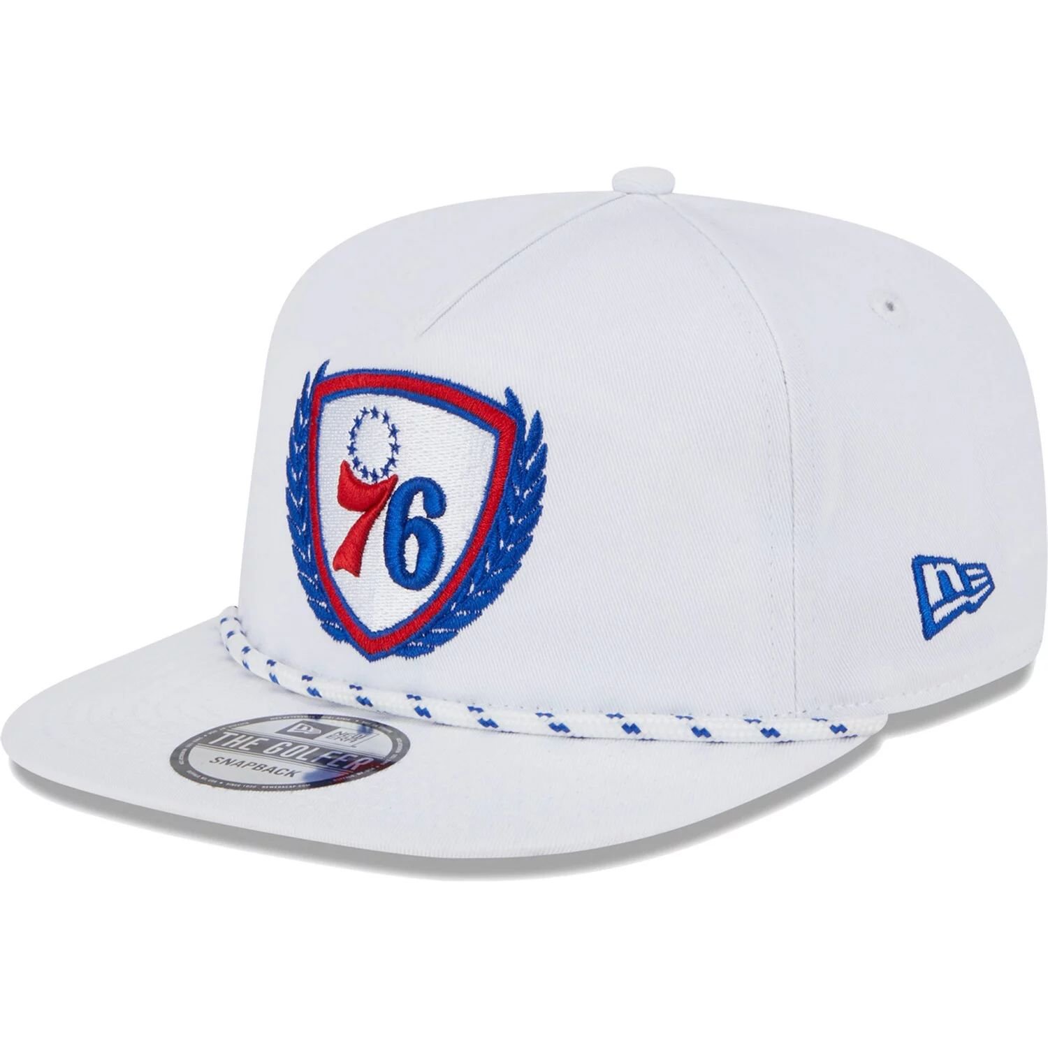 

Мужская кепка New Era White Philadelphia 76ers The Golfer Crest Snapback