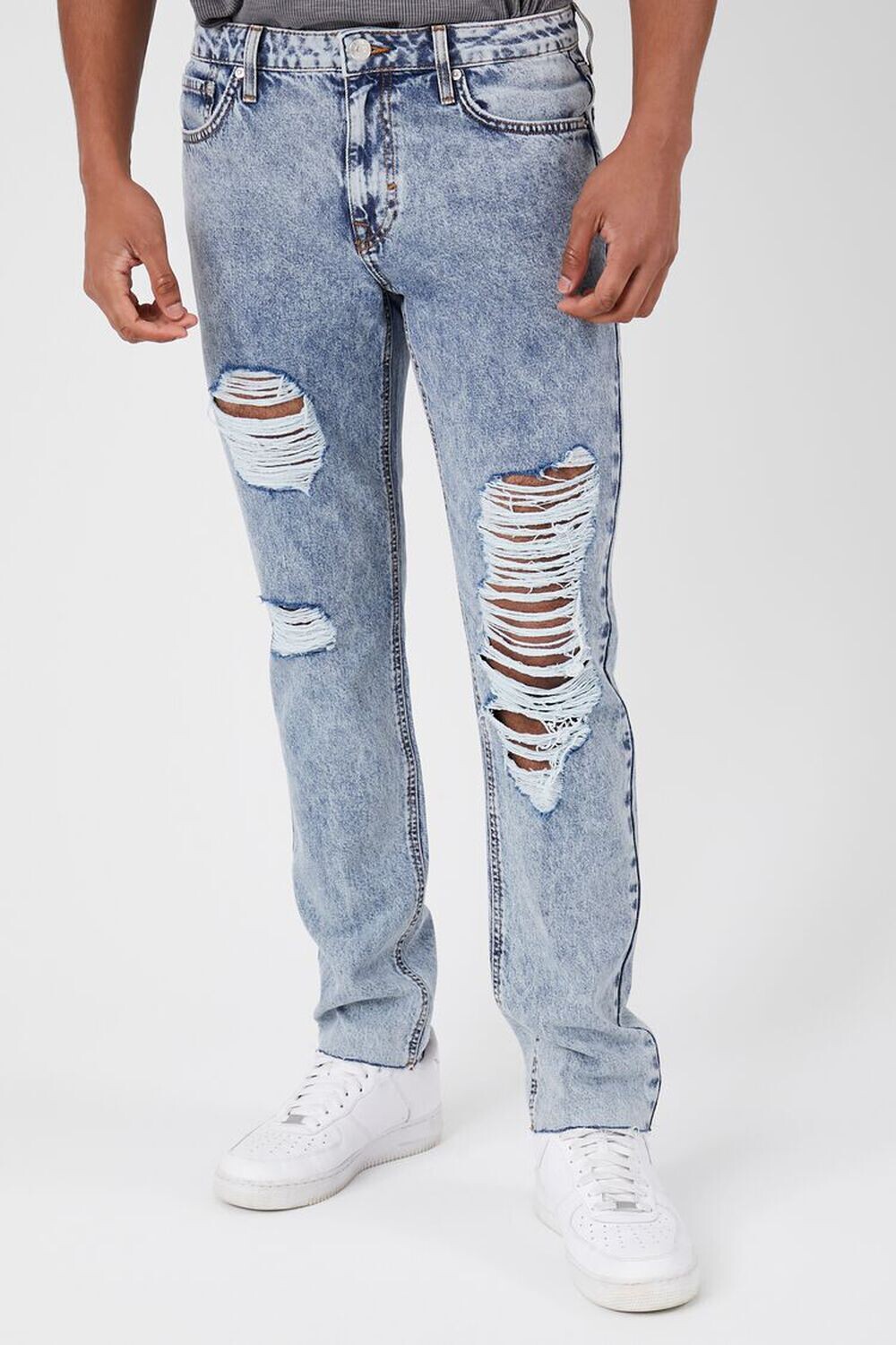 

Джинсы с потертостями из переработанного хлопка Forever 21, деним