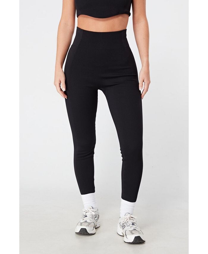 

Женские бесшовные леггинсы в рубчик Twill Active, черный