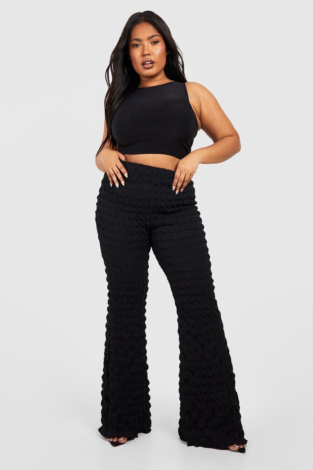 

Брюки plus bubble текстурированные брюки Boohoo, черный