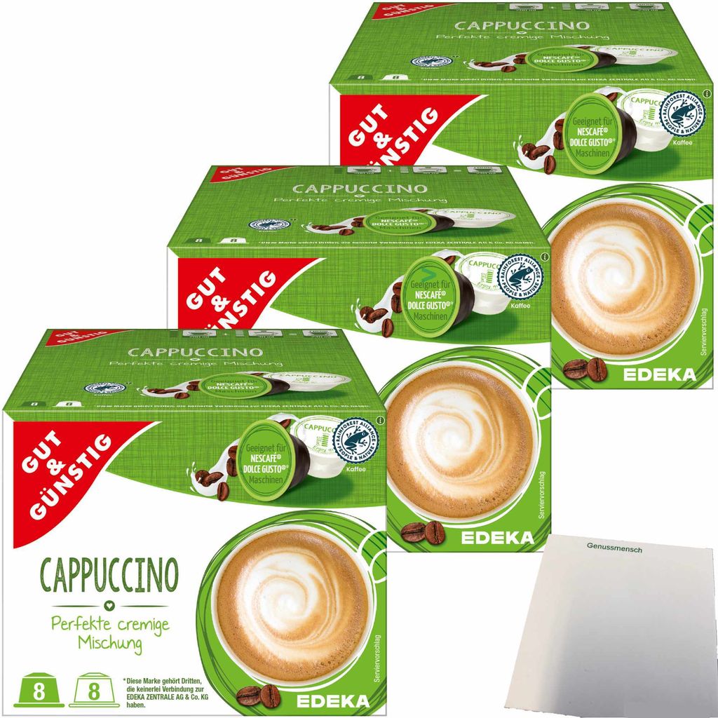 

Кофейные капсулы G&G Cappuccino, подходящие для Nescafe Dolce Gusto, упаковка 3 шт. (3x8 порций) + блок usy.