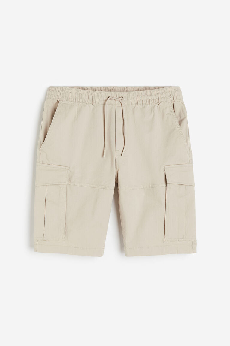 

Твиловые шорты карго regular fit H&M, бежевый