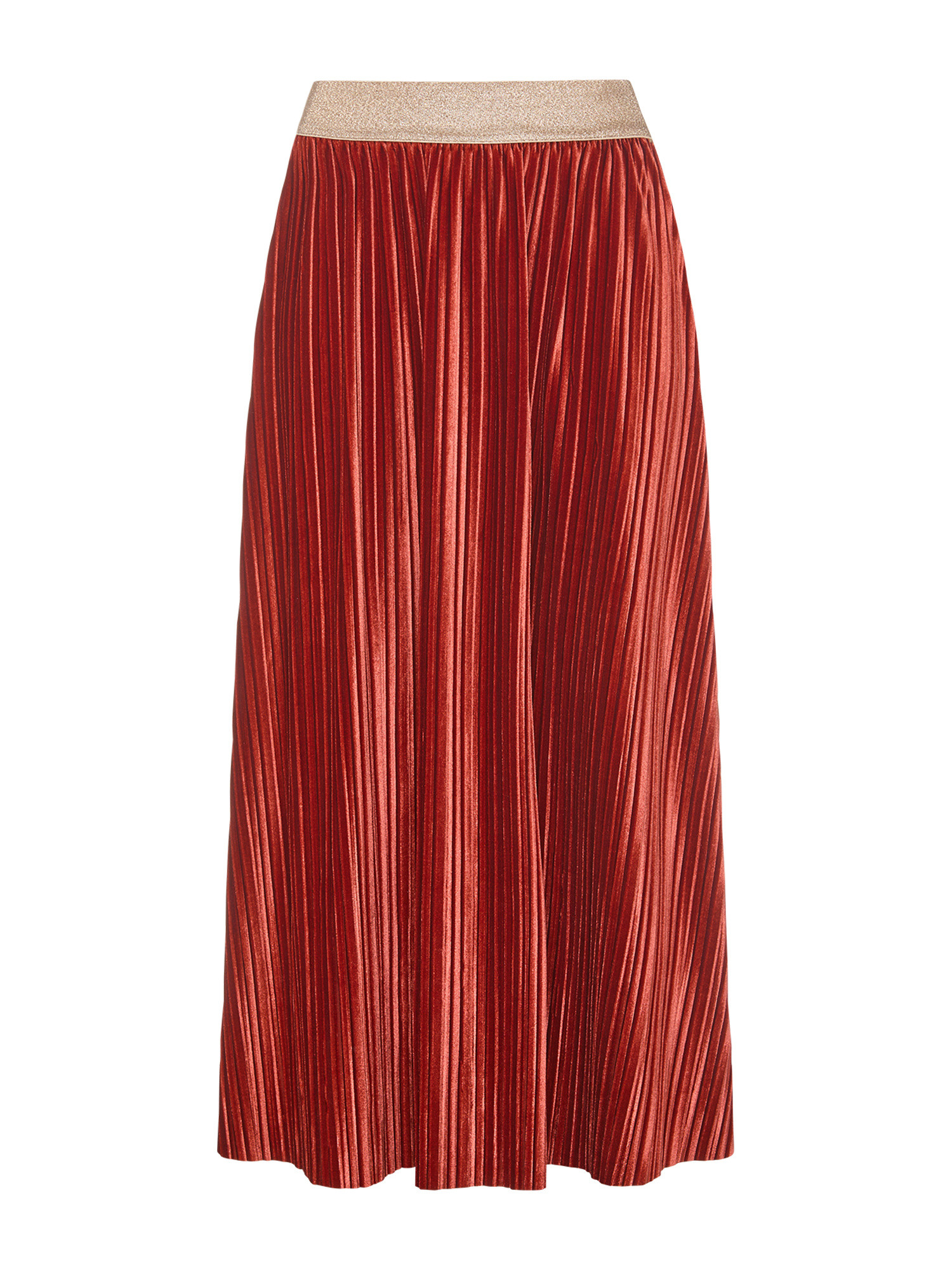 Koan Collection Расклешенная юбка из бархата с плиссированным эффектом., бледно-коричневый