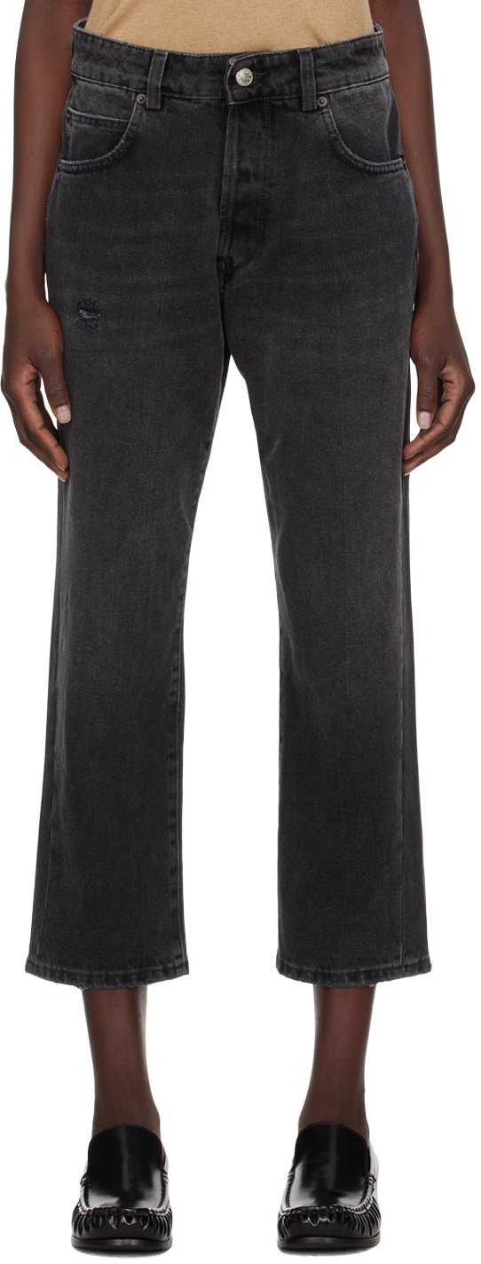 Черные укороченные джинсы 6397