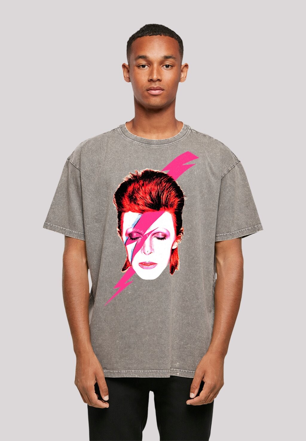 

Футболка с принтом DAVID BOWIE OVERSIZE F4NT4STIC, цвет asphalt