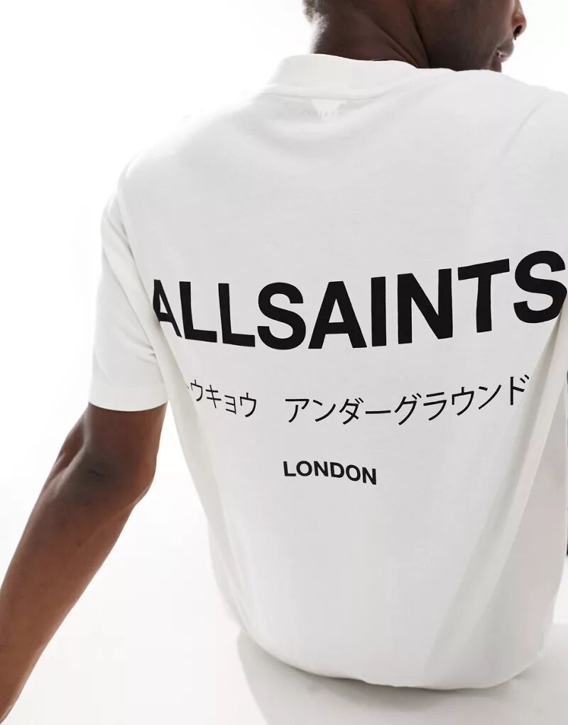 Белая объемная футболка AllSaints Underground