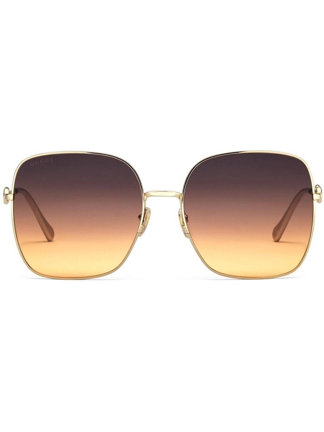 

Gucci Eyewear солнцезащитные очки в квадратной оправе с декором Horsebit, золотистый
