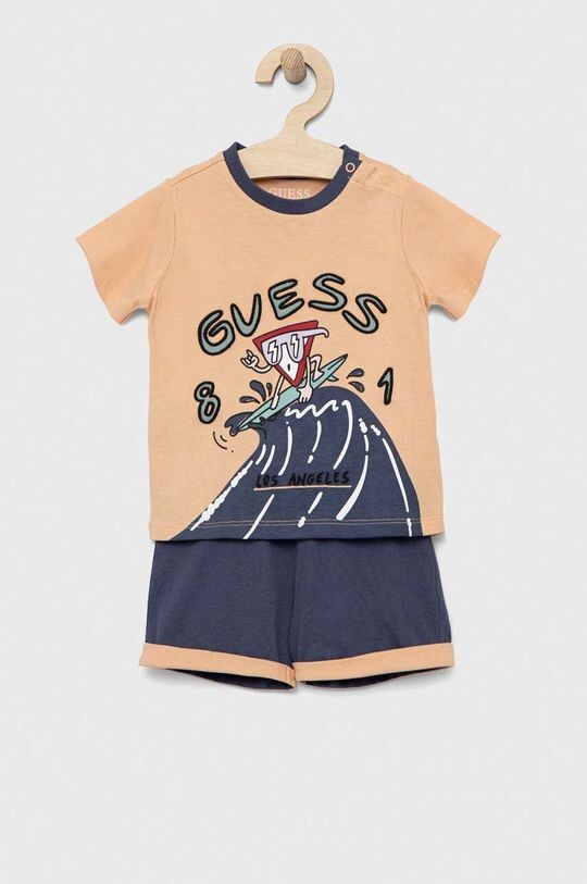 

Хлопковый костюм для новорожденных Guess, оранжевый