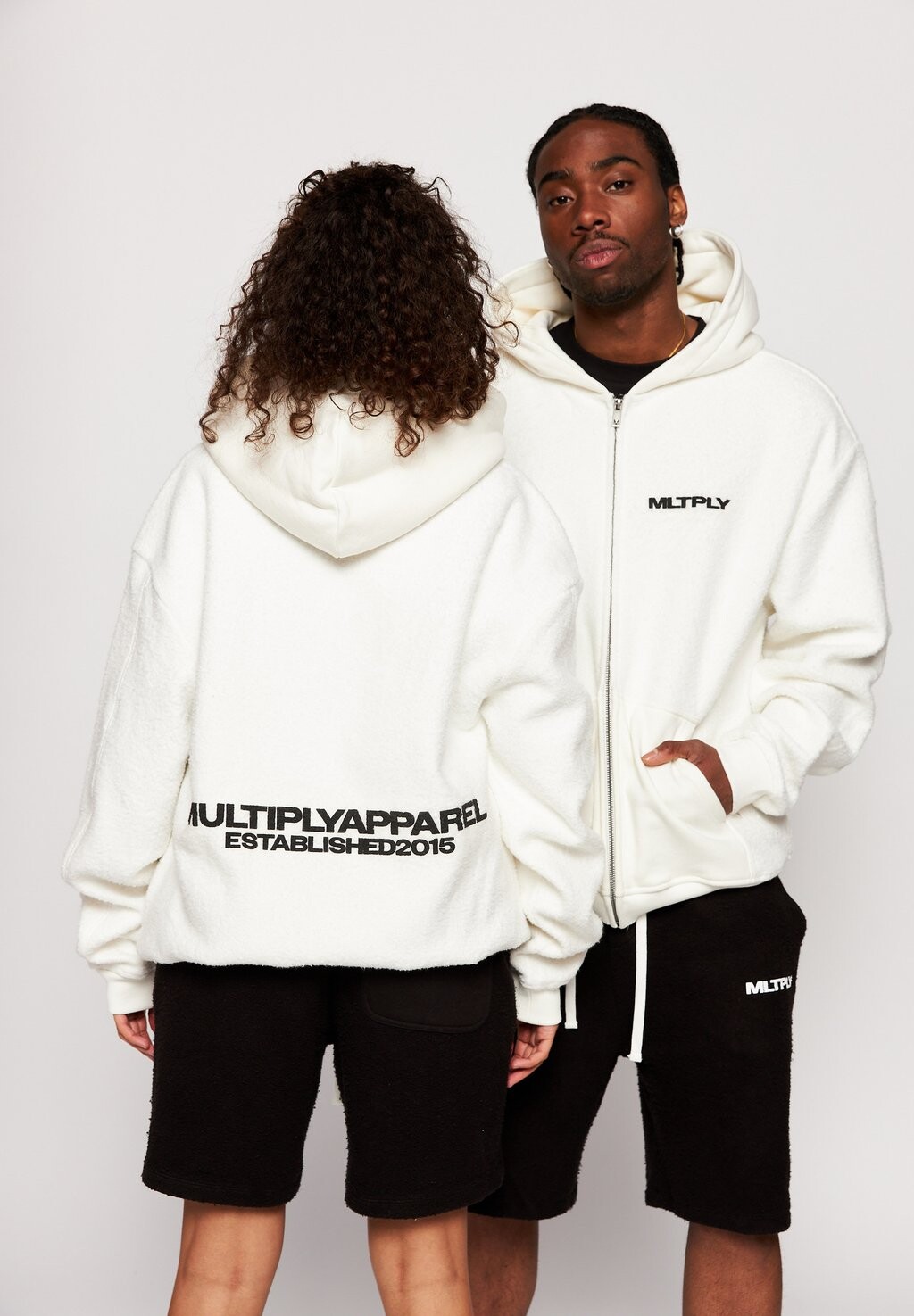 

Толстовка на молнии Brushed Multiply Apparel, цвет off white