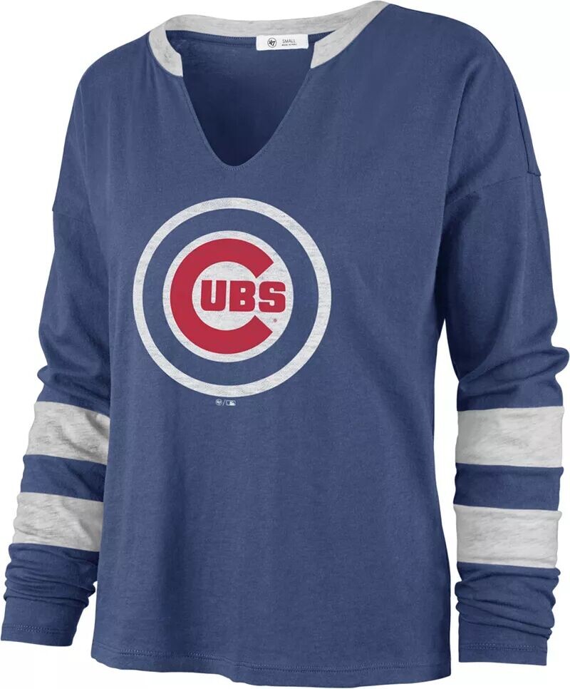 

Синяя женская футболка с длинным рукавом '47 Chicago Cubs Celeste