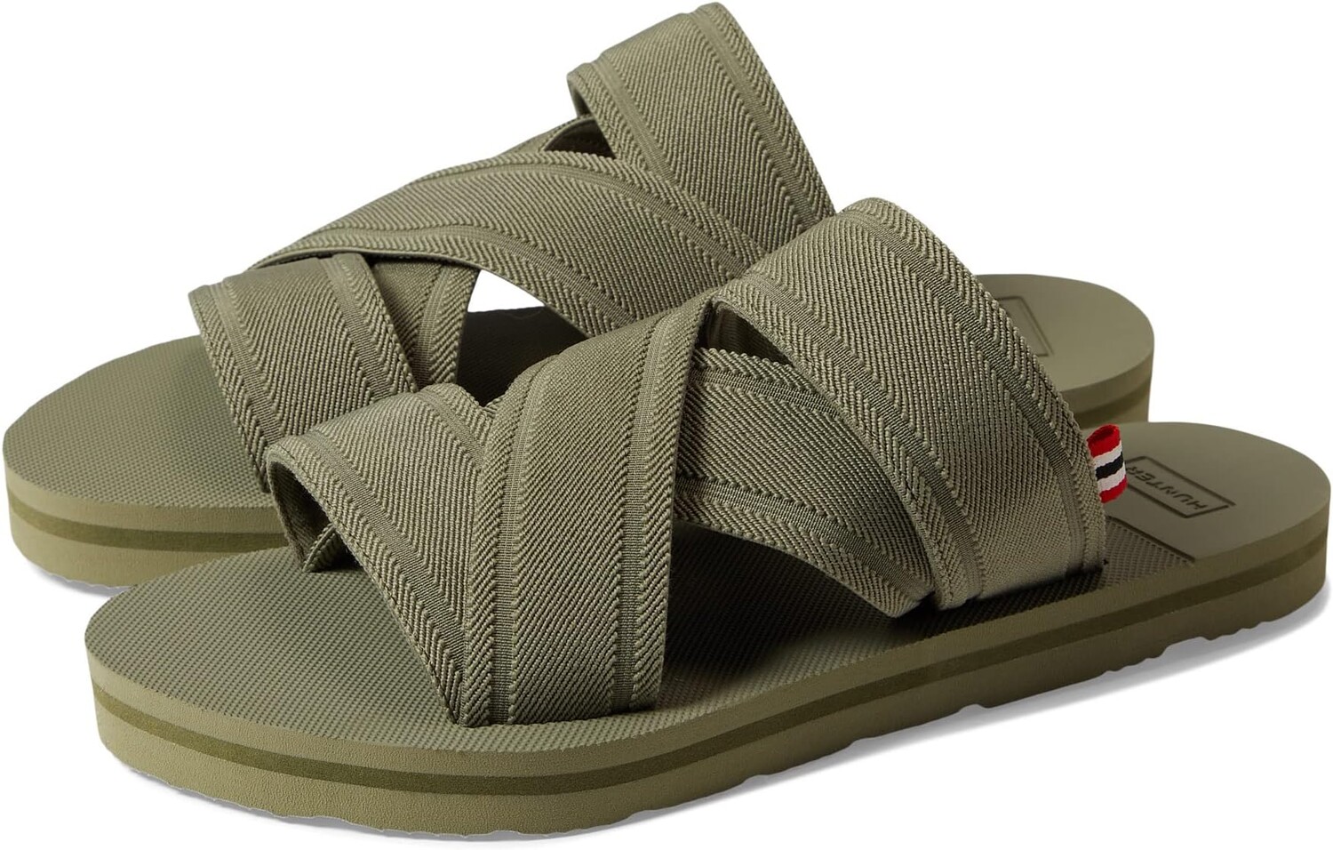

Сандалии на плоской подошве Elastic Crossover Slide Hunter, цвет Lichen Green