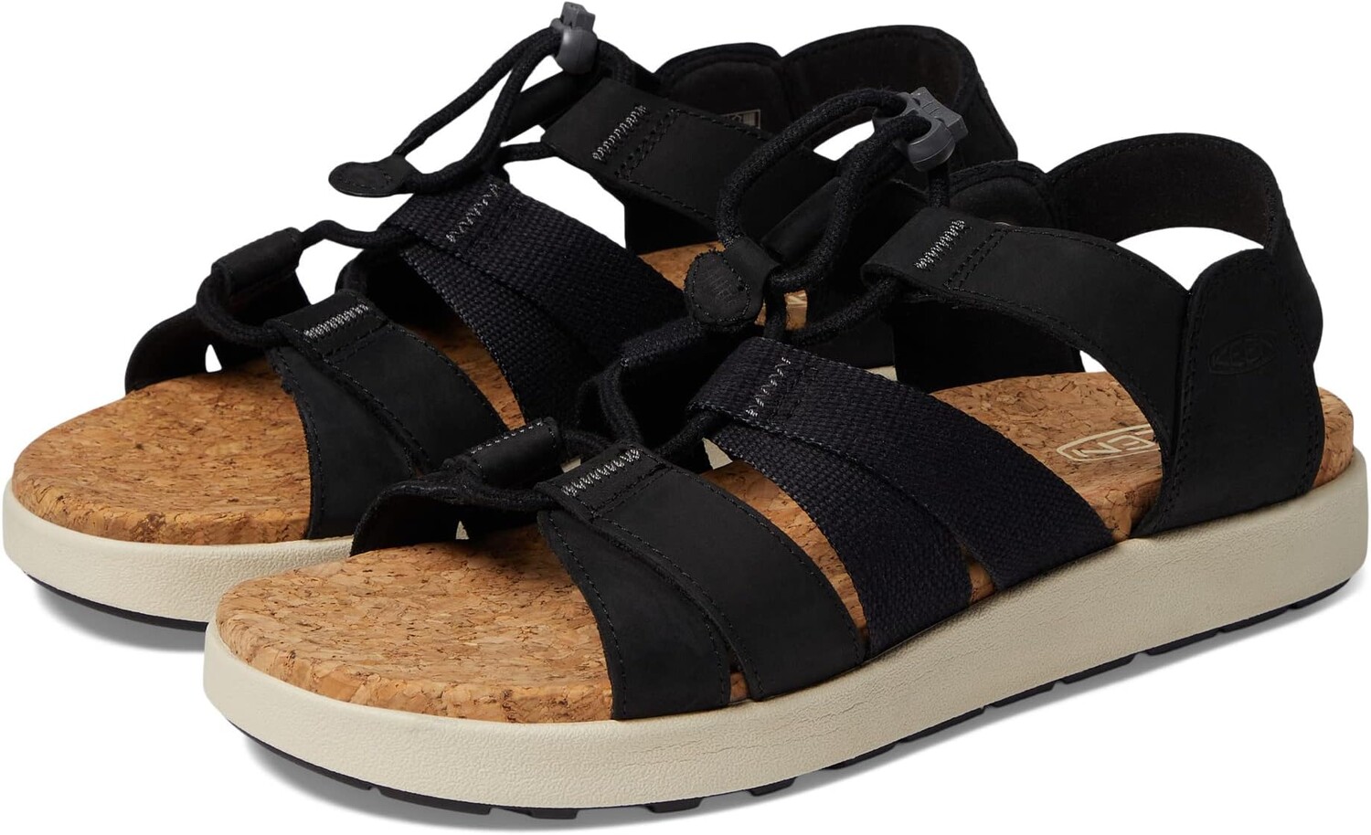 

Сандалии на плоской подошве Elle Mixed Strap KEEN, цвет Black/Birch