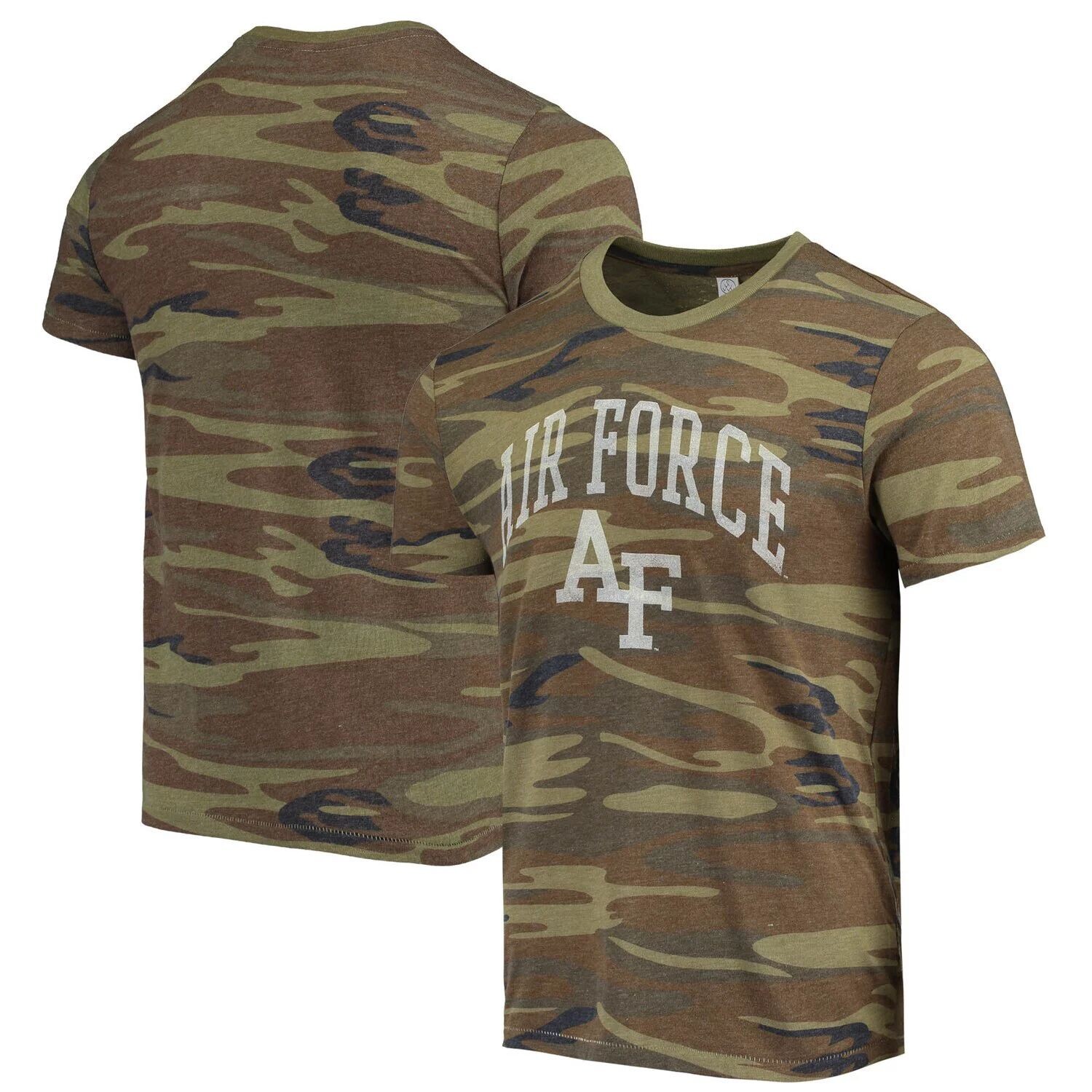 

Мужская альтернативная одежда камуфляжная футболка с логотипом Air Force Falcons Arch Tri-Blend