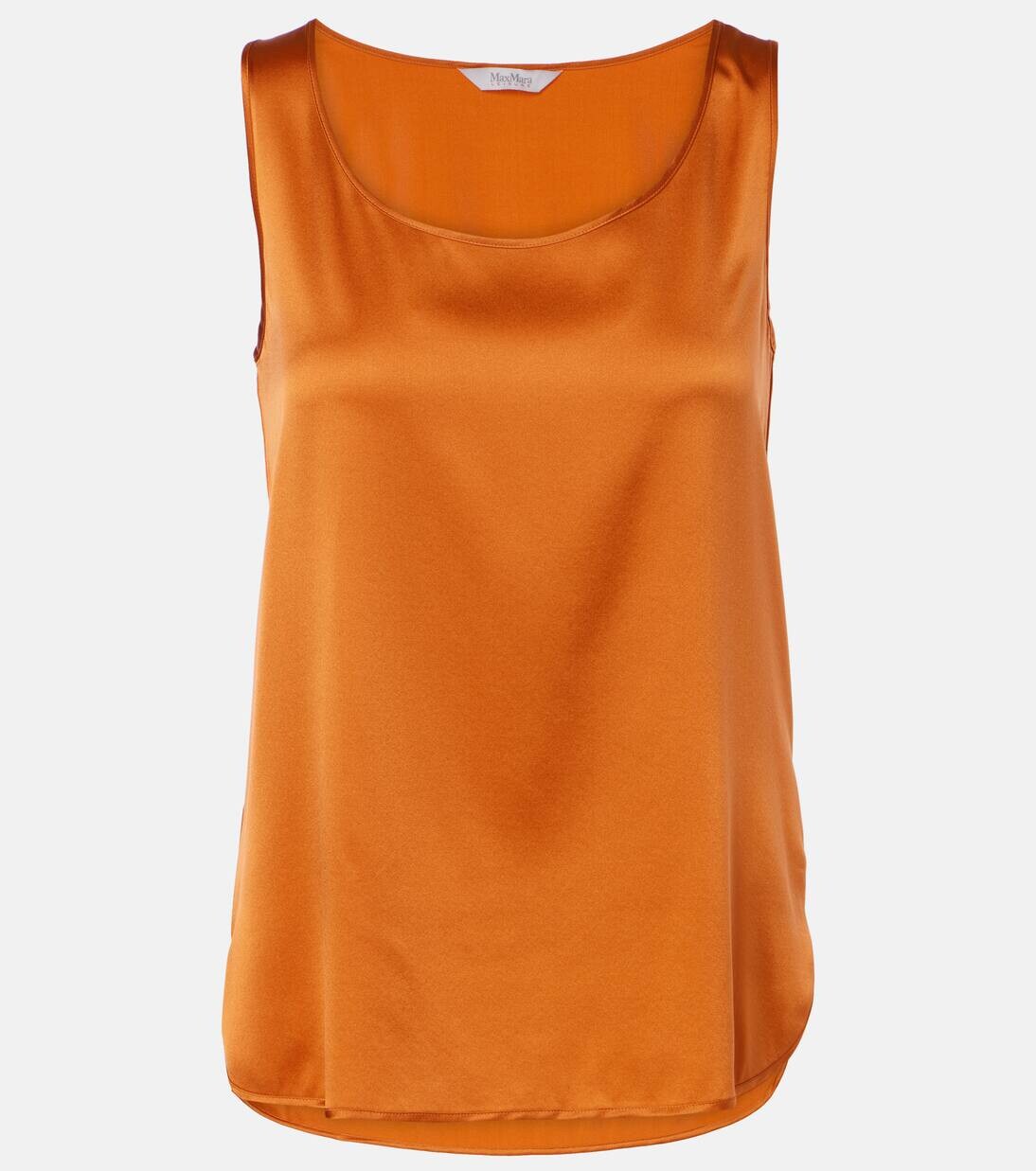 

Майка Leisure Pan из смесового шелка и атласа Max Mara, цвет arancio
