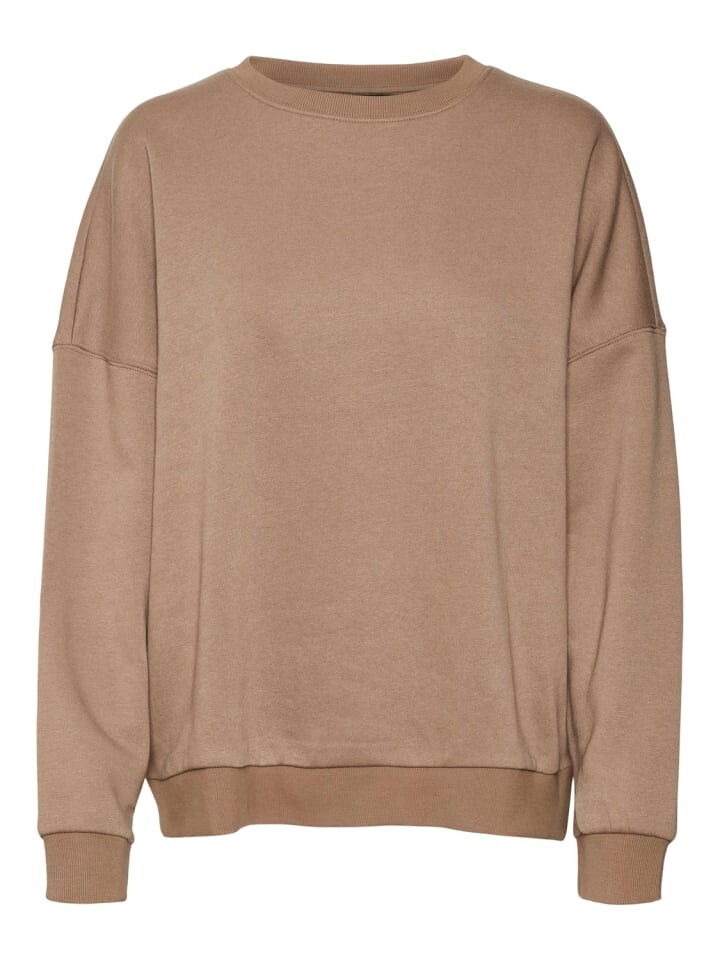 

Пуловер Vero Moda loose fit Rundhals Langarm Basic, коричневый
