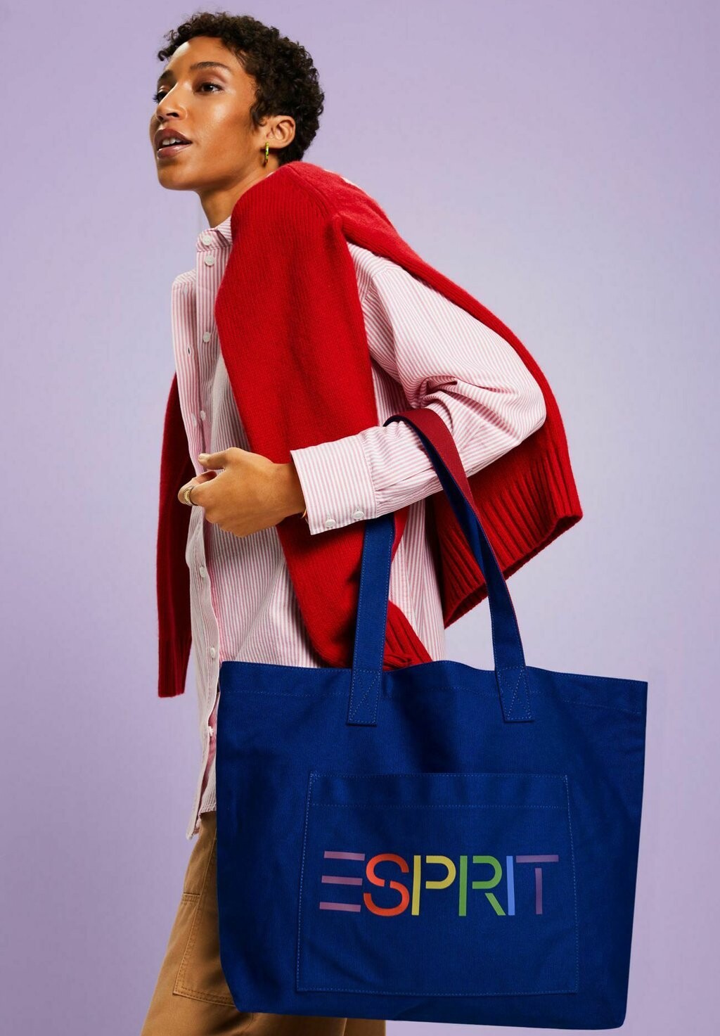 Сумка для покупок Aus Mit Logodesign Esprit, цвет bright blue сумка для покупок aus mit logo esprit желтый