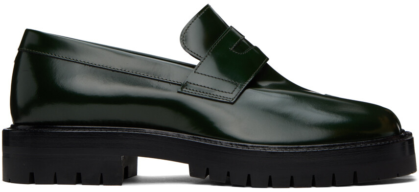 

Зеленые лоферы Таби Maison Margiela