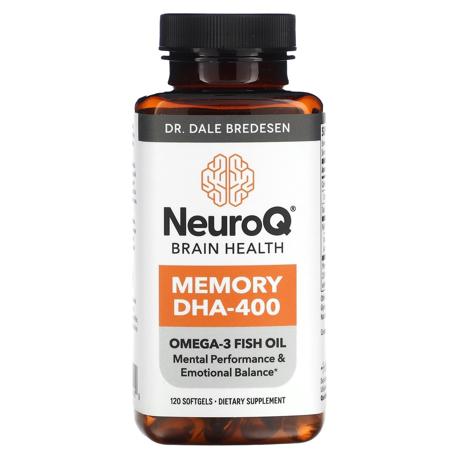

NeuroQ Brain Health, ДГК-400 для памяти, 120 мягких таблеток, LifeSeasons