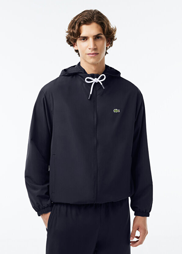 

Темно-синее мужское пальто с капюшоном Lacoste, Синий