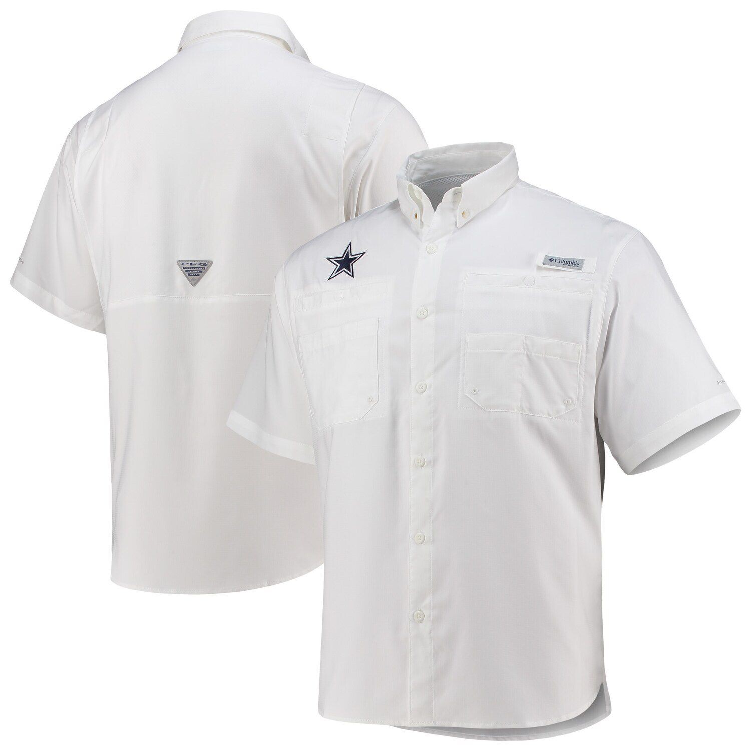 

Мужская рубашка на пуговицах Columbia White Dallas Cowboys Tamiami Omni-Shade
